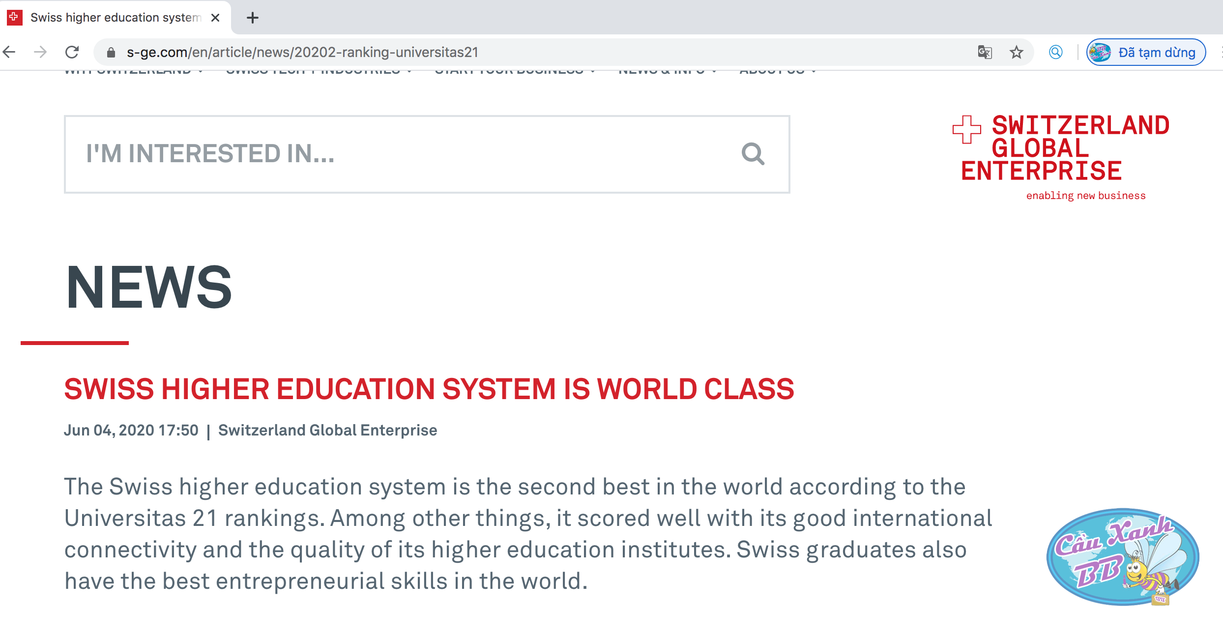 Chất lượng hệ thống giáo dục của Thuỵ Sĩ đứng hàng đầu toàn thế giới.png